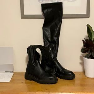 Black Thigh High Boots
